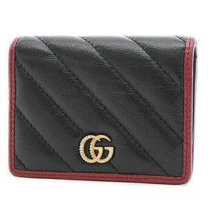 Gucci Interlocking GG Card Case in Black with Red Trim